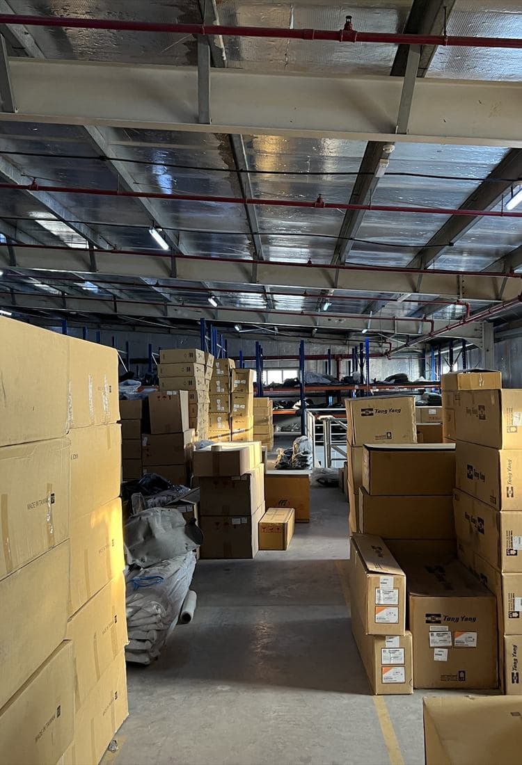 Speedway warehouse inventory aisles